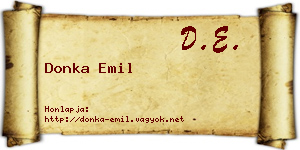 Donka Emil névjegykártya