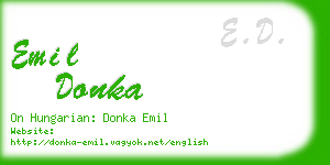 emil donka business card